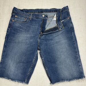 Levis Shorts Mens W38 Blue Slim Straight Denim Cut Offs 511 Frayed